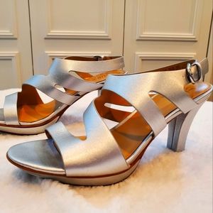 Naturalizer High Heel Silver Sandals